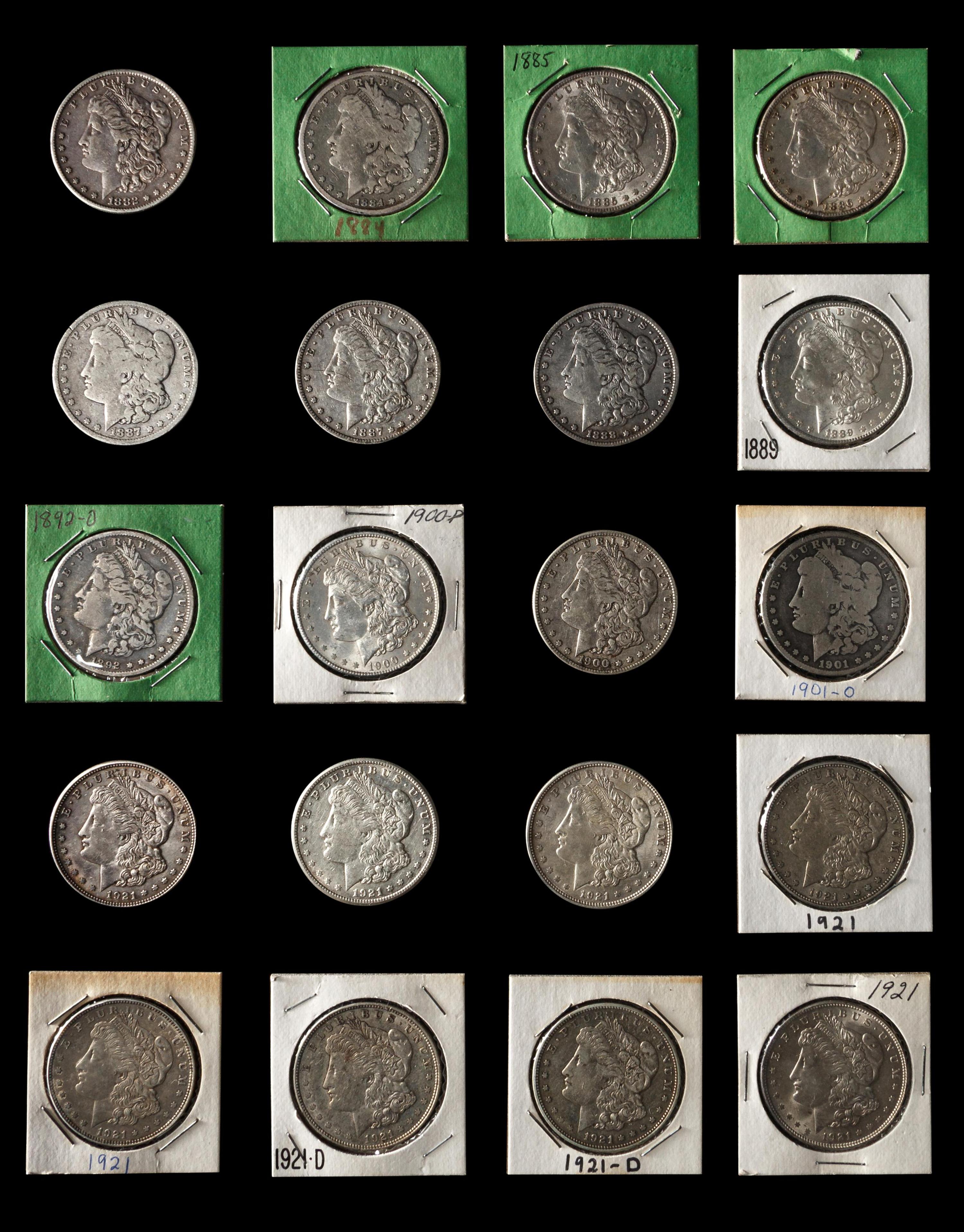 A Group of Twenty Morgan $1 Coins