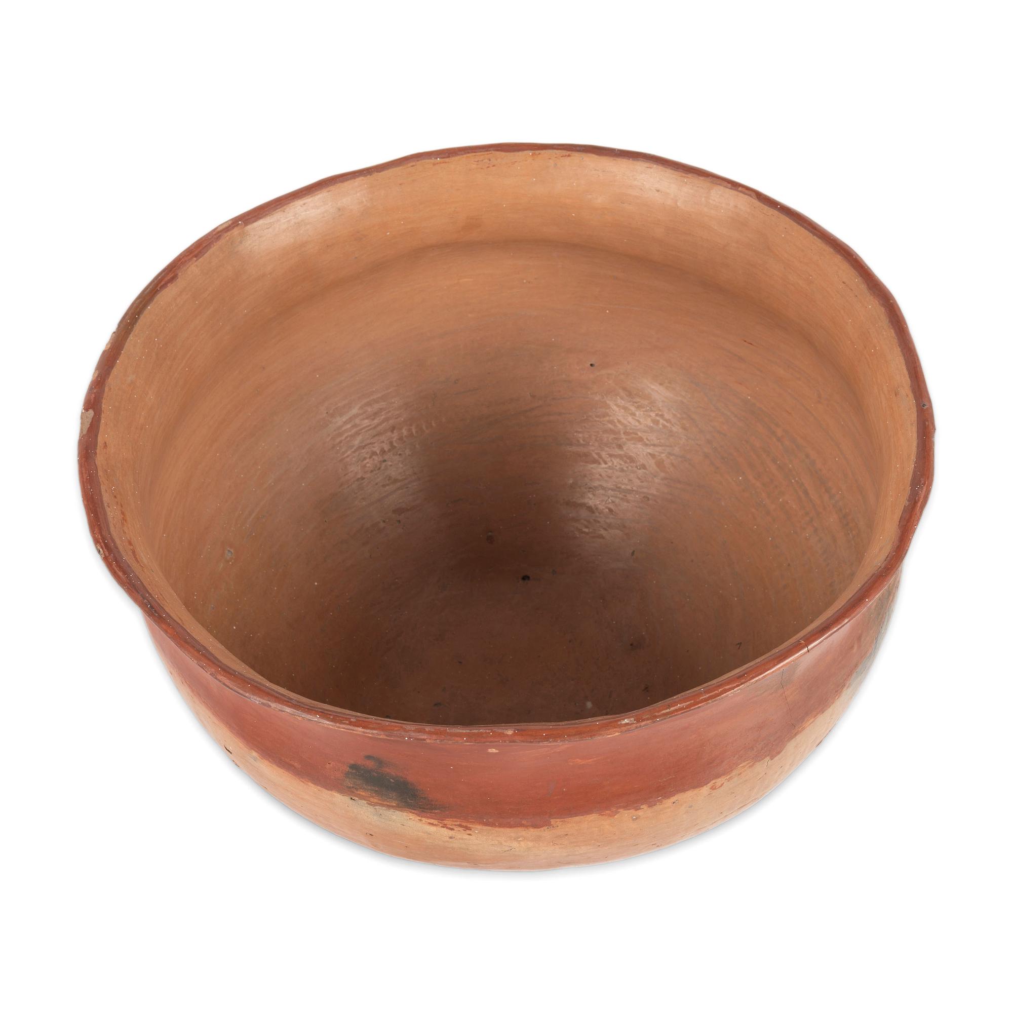 Ohkay Owingeh Redware Pottery Dough Bowl