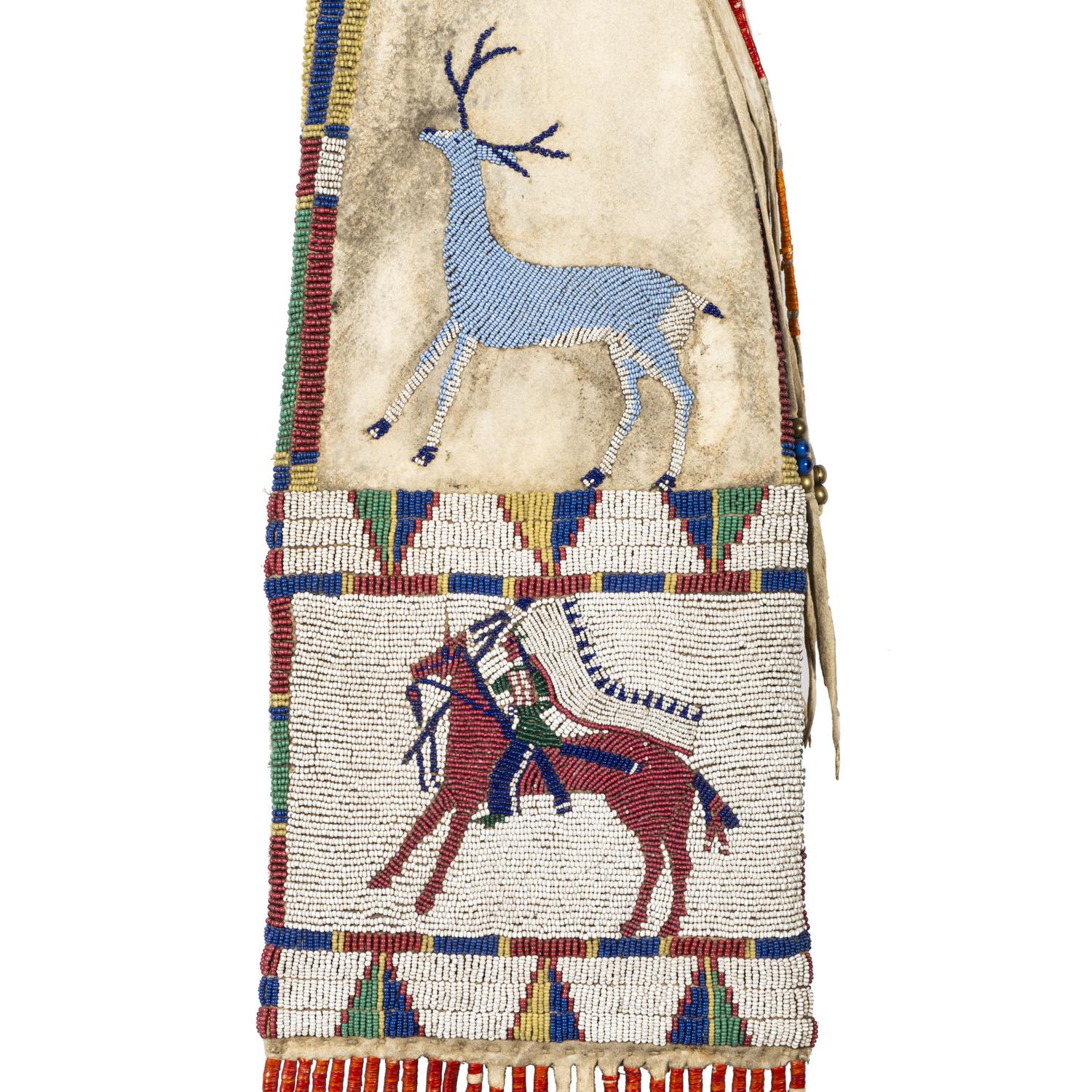 Edith Claymore (Miniconjou, 1858-1910) Attributed, Cheyenne River Pictorial Tobacco Bag