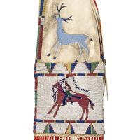 Edith Claymore (Miniconjou, 1858-1910) Attributed, Cheyenne River Pictorial Tobacco Bag