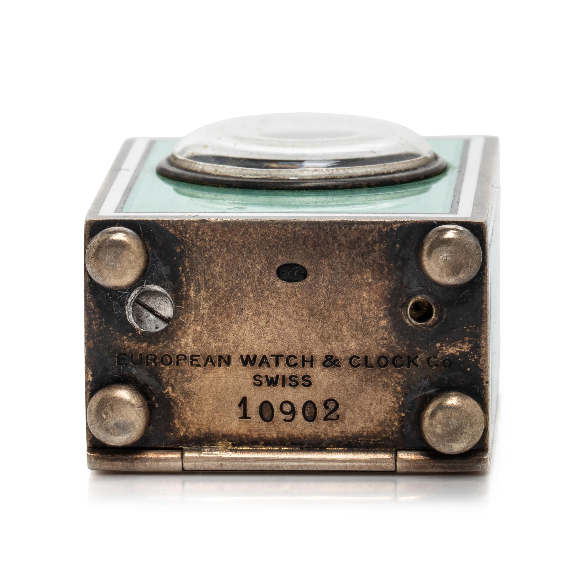 CARTIER, BELLE ÉPOQUE, ENAMEL MIGNONETTE DESK CLOCK