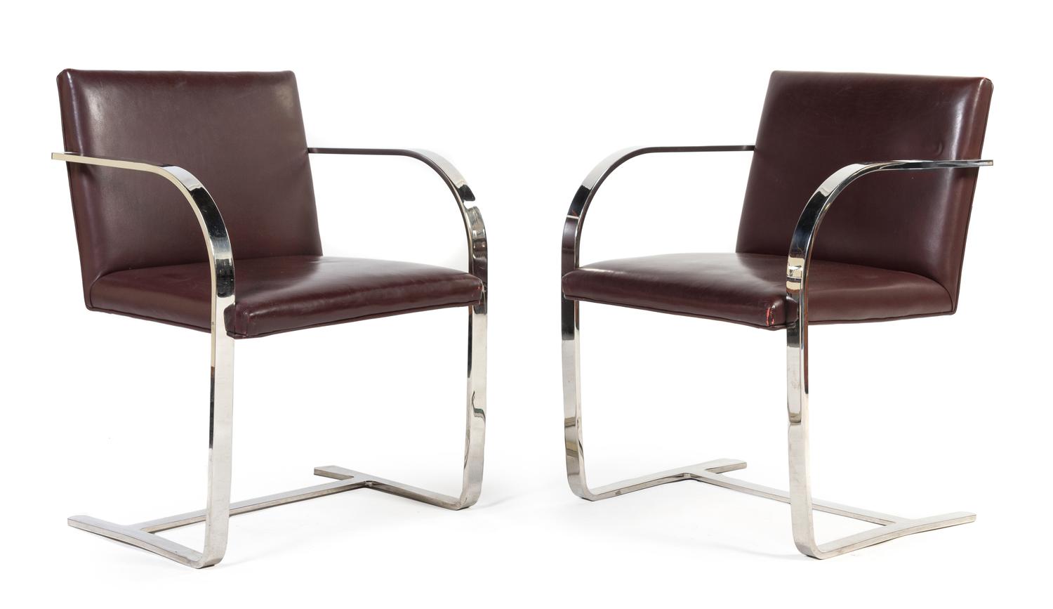 A Set of Eight Ludwig Mies van der Rohe for Knoll International Brno Chairs Height of each 30 1/4 inches.