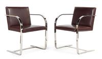 A Set of Eight Ludwig Mies van der Rohe for Knoll International Brno Chairs Height of each 30 1/4 inches.