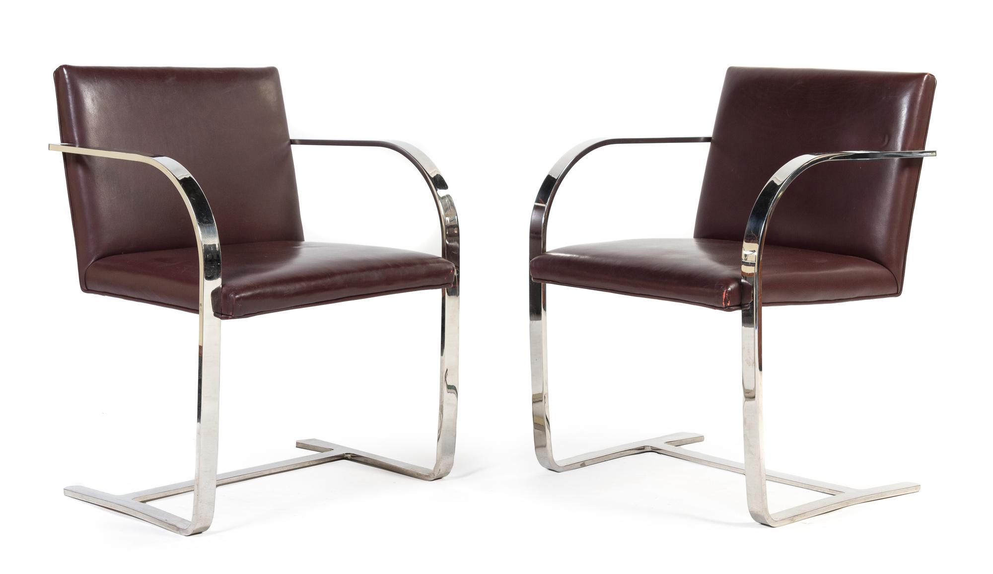 A Set of Eight Ludwig Mies van der Rohe for Knoll International Brno Chairs Height of each 30 1/4 inches.