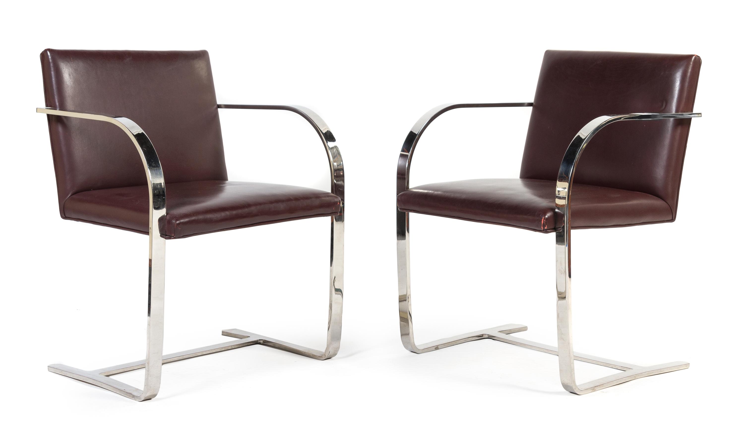 A Set of Eight Ludwig Mies van der Rohe for Knoll International Brno Chairs Height of each 30 1/4 inches.