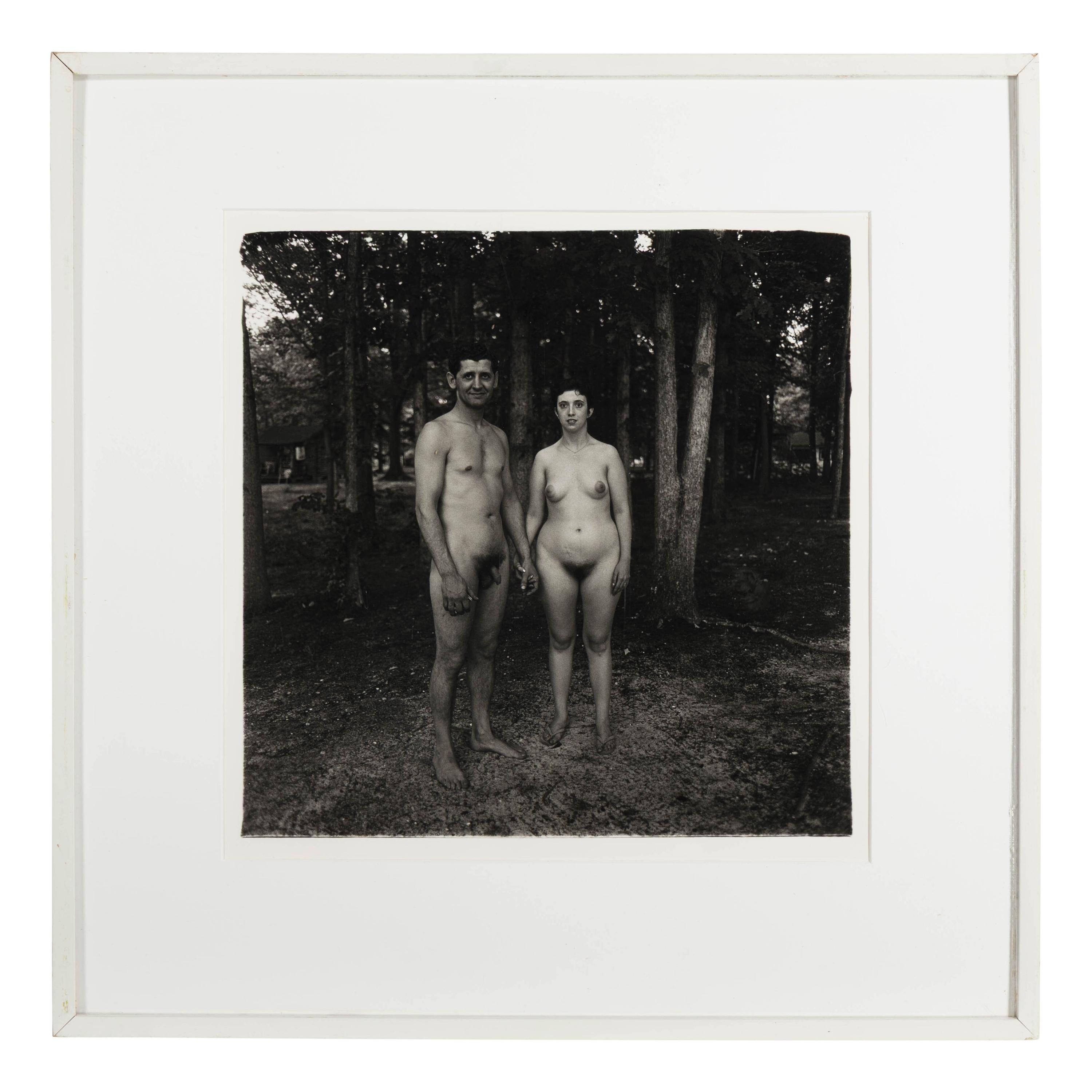 Diane Arbus (American, 1923-1971) — A husband and wife in the woods at a nudist camp, N.J., 1963; printed 1972