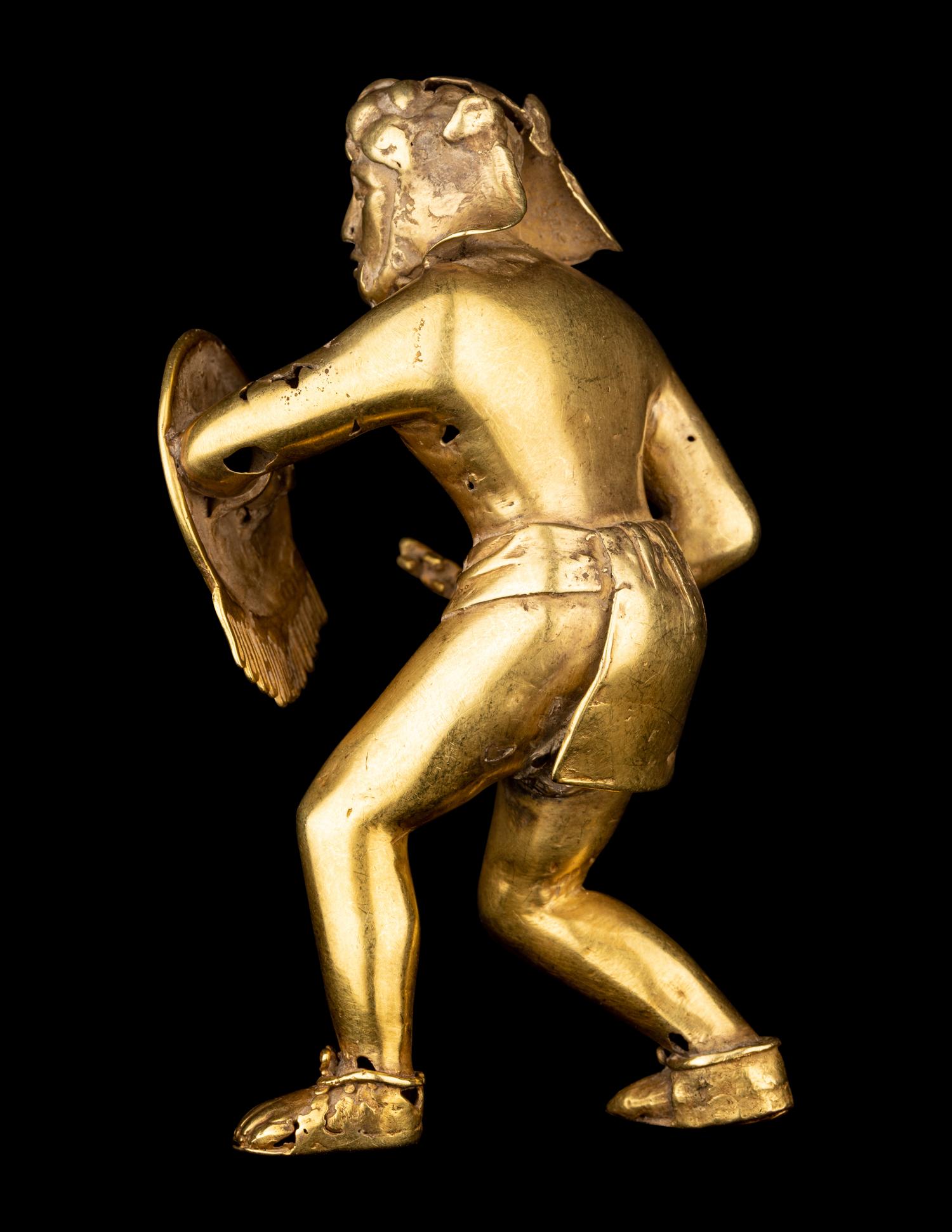 An Aztec Style Gold Jaguar Warrior