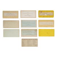 [Lincoln, Abraham]. A group of 13 photos related to Lincoln, his death, and funeral, including buildings draped in mourning.
