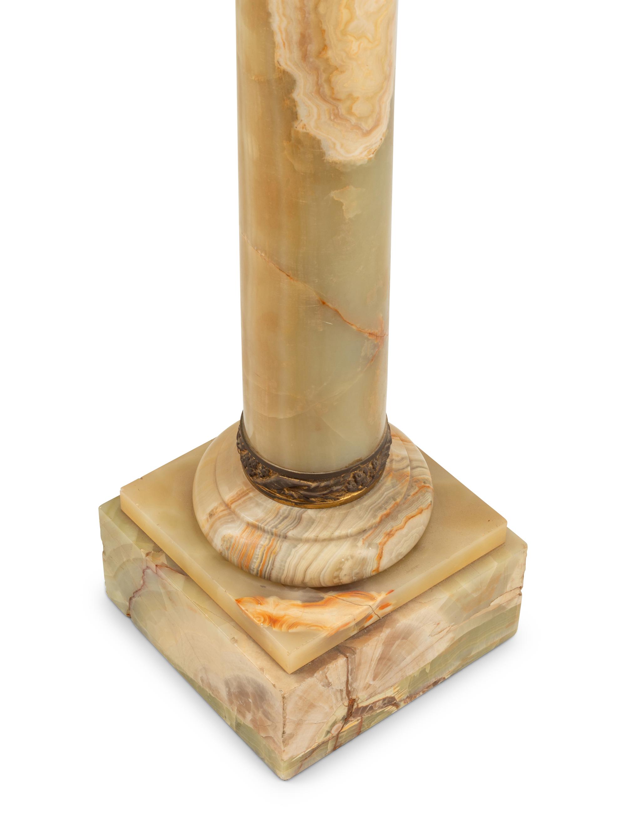 A Continental Bronze Mounted Onyx Pedestal