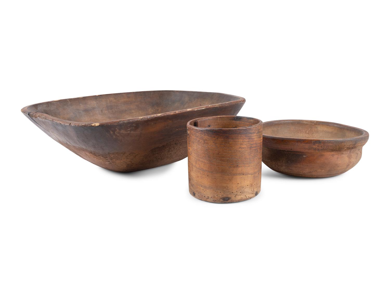 Two Bread Bowls and a 1/2 Gallon Bentwood Container