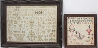 Two Victorian Needlework Samplers Height of larger 13 x width 18 1/4 inches. — 1830'S