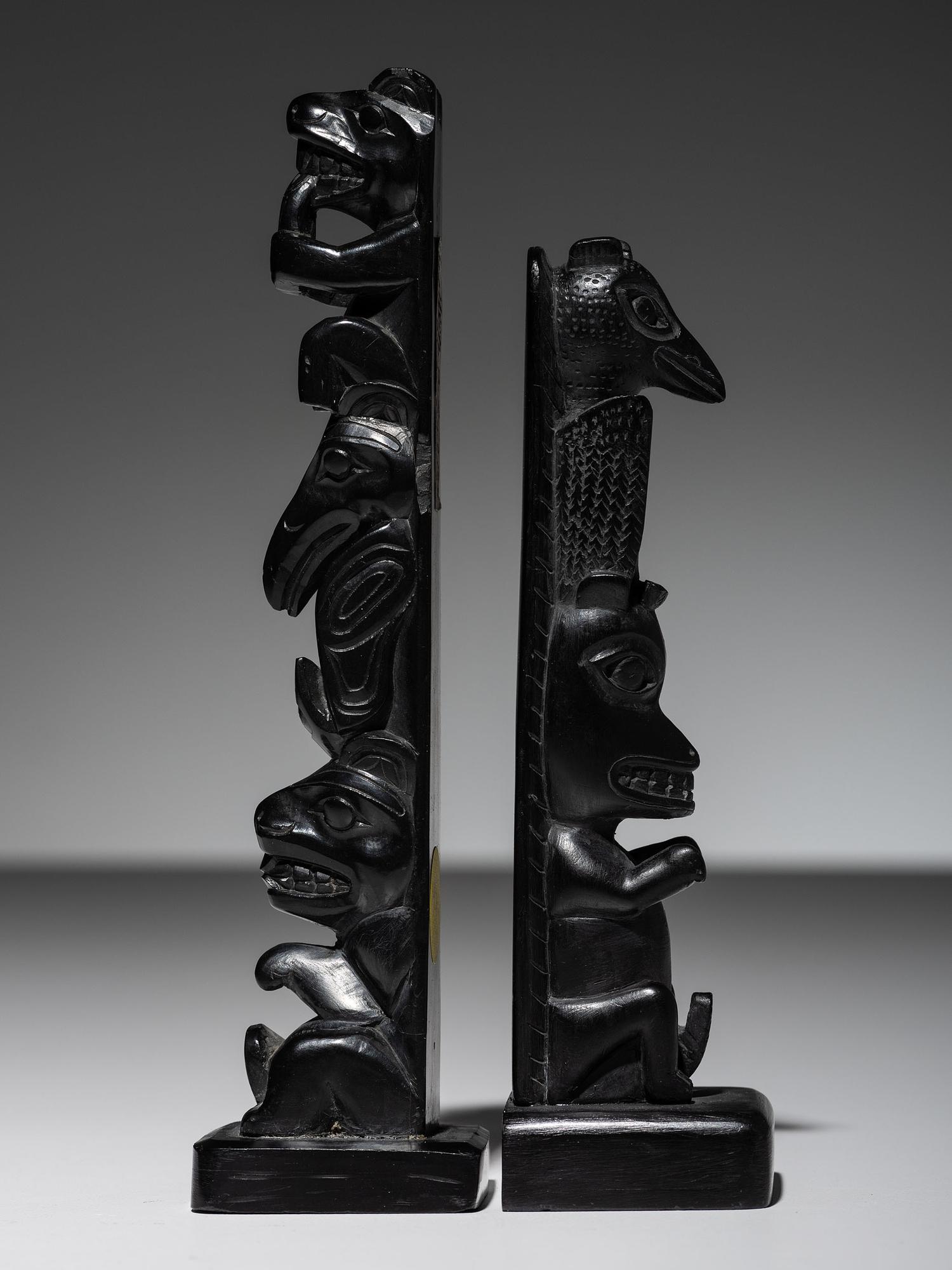 Haida Argillite Model Totem Pole