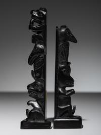 Haida Argillite Model Totem Pole