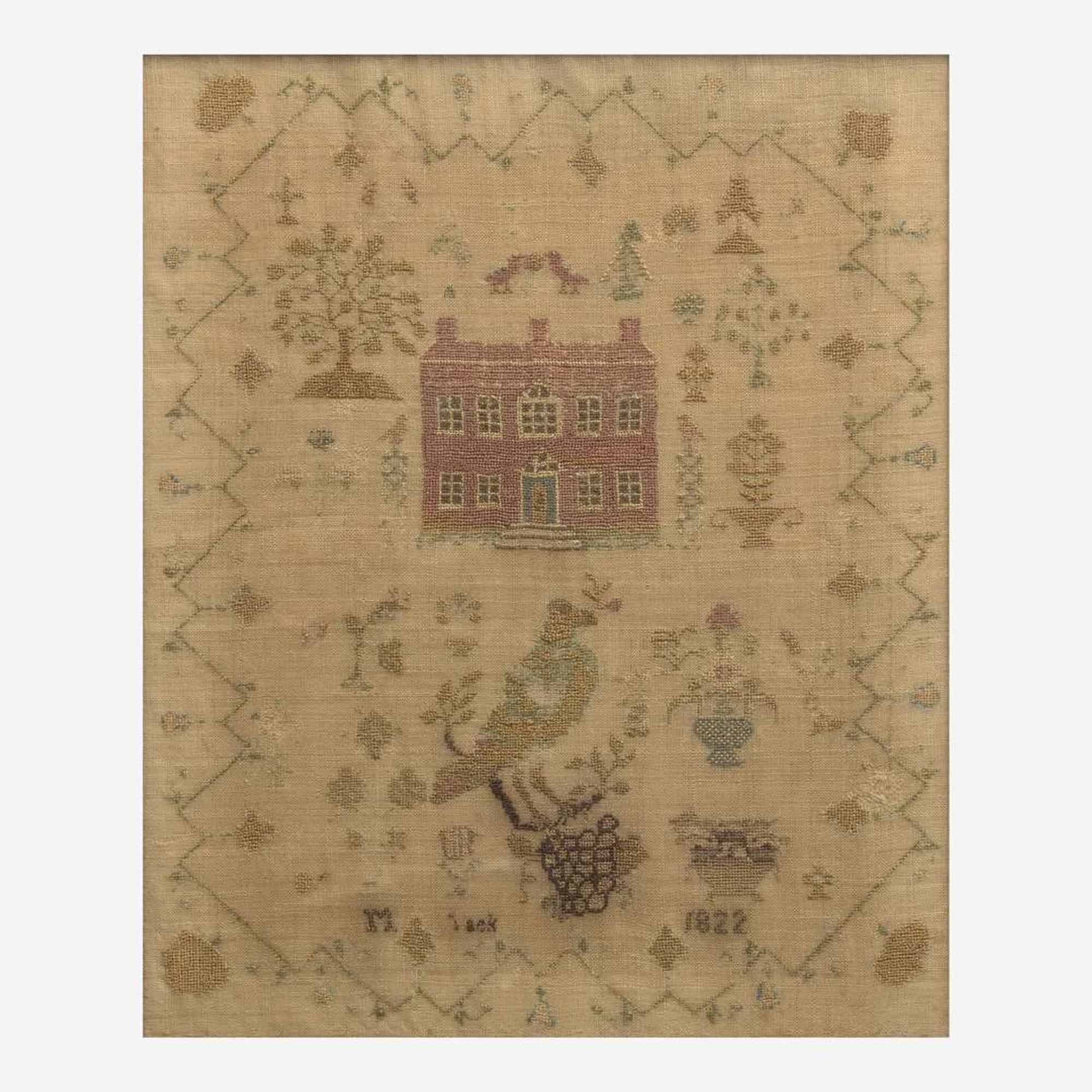 A group of four English needlework samplers early 19th century