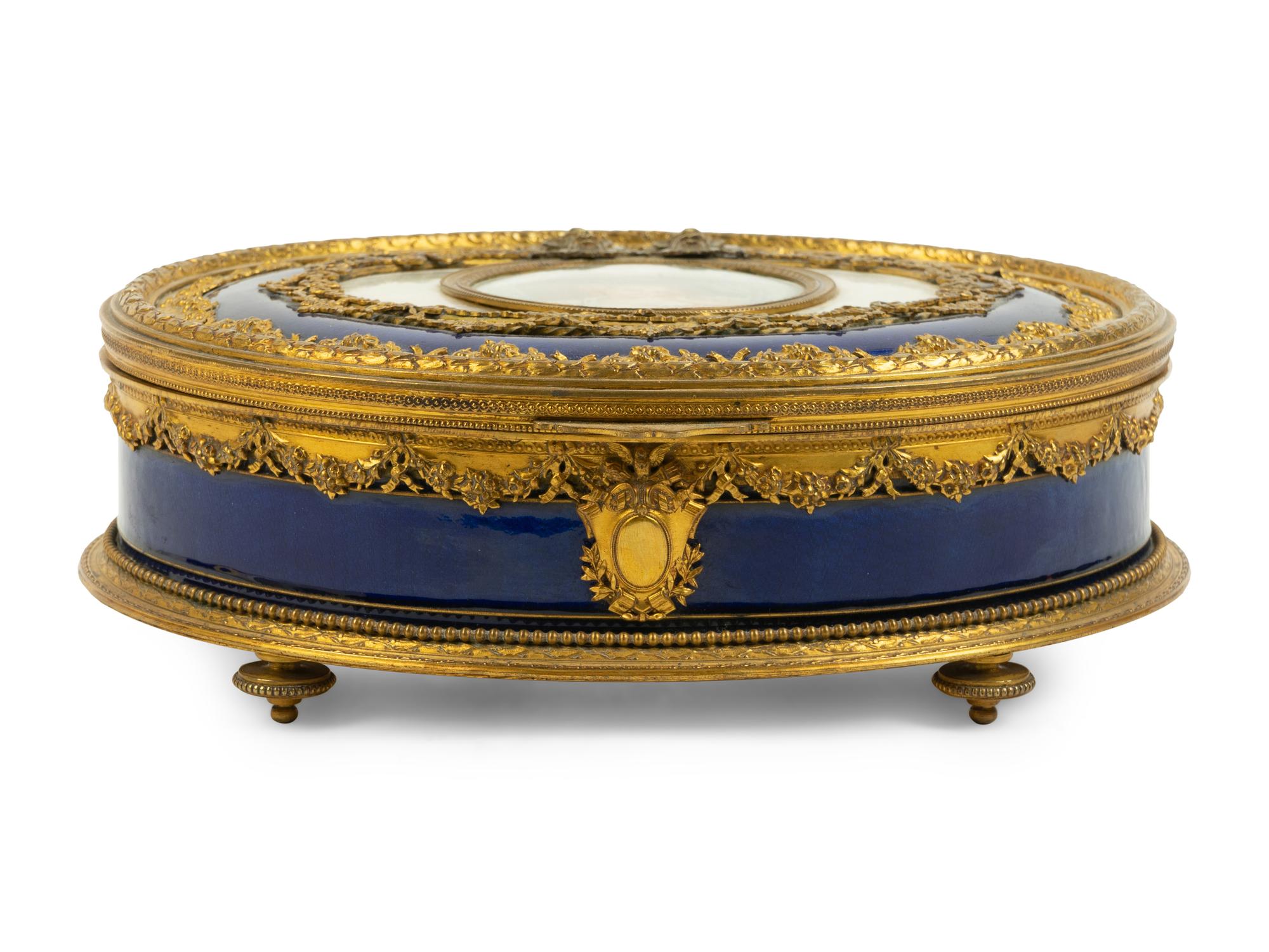 A French Gilt Metal and Enamel Table Casket with Portrait Medallion — 19TH CENTURY
