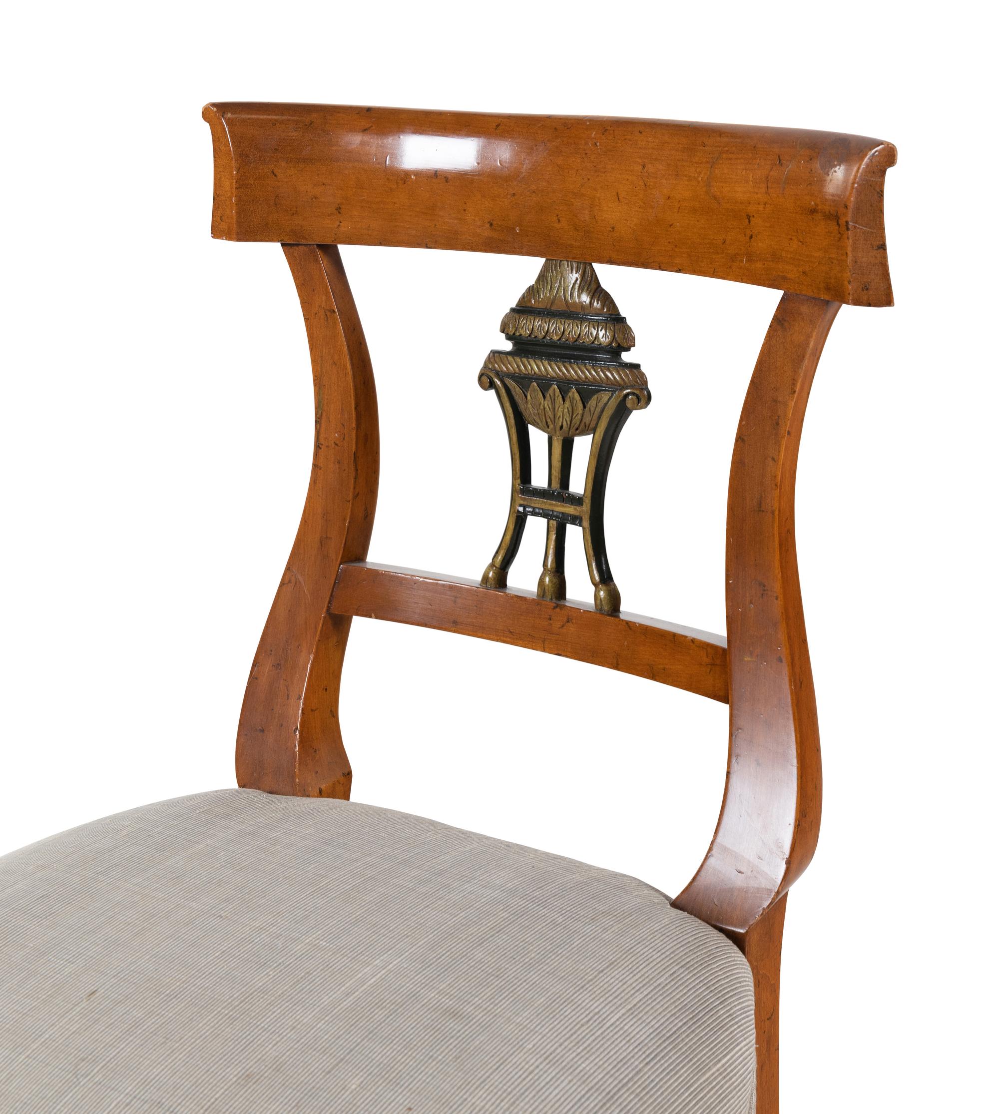 A Set of Four Biedermeier Style Dining Chairs