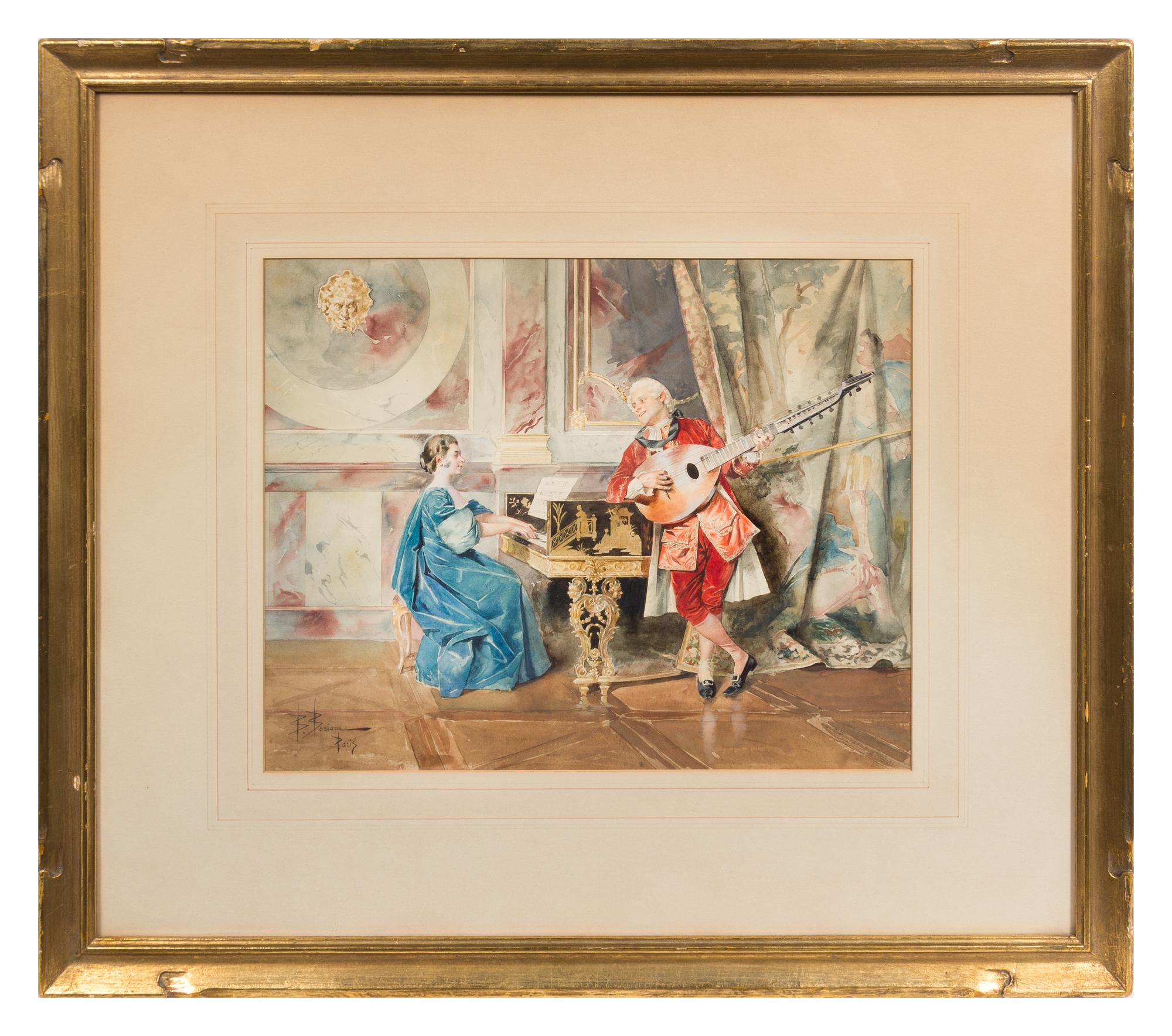 Bernard-Louis Borione, (French, b. 1865), Gentleman and Lady at a Piano