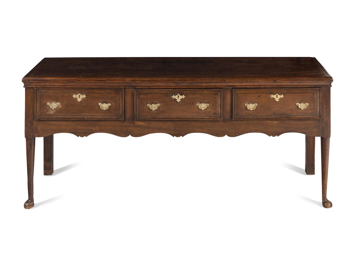 A Queen Anne Oak Welsh Dresser Base