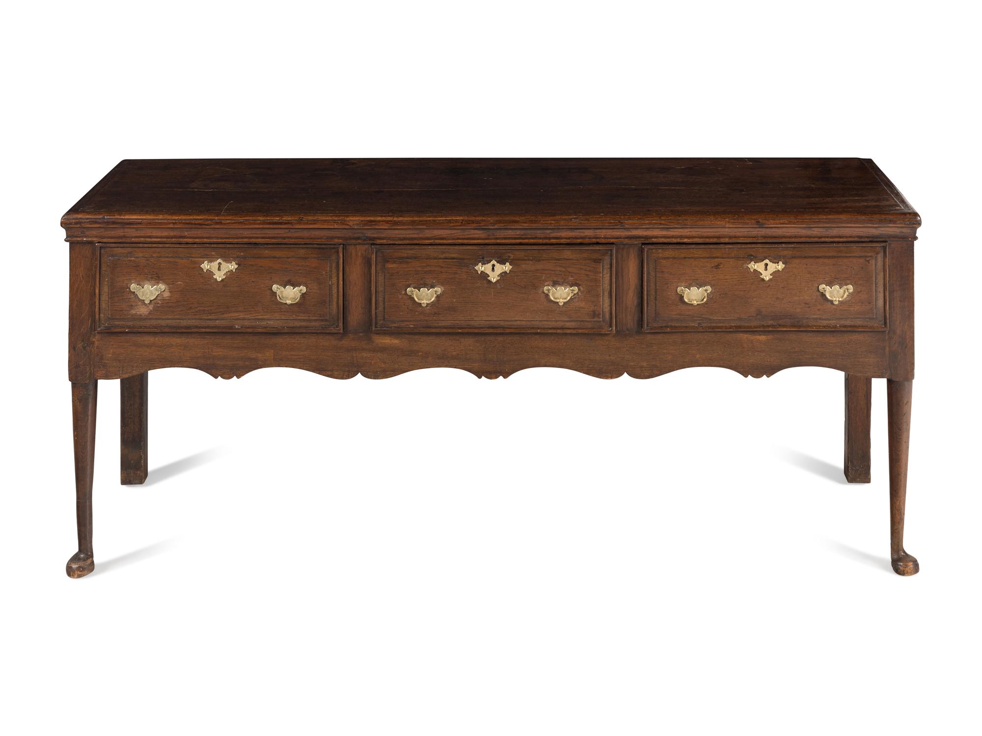 A Queen Anne Oak Welsh Dresser Base