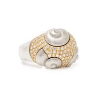 FOCHTMANN, DIAMOND, PLATINUM, AND YELLOW GOLD RING