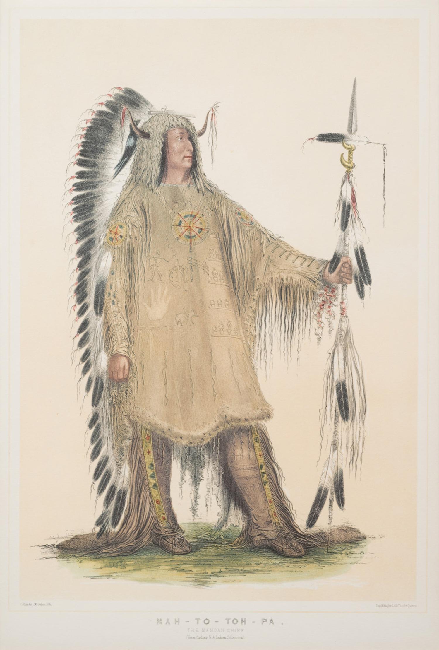 Three Hand-Colored Lithographs by George Catlin (American, 1796-1872) and a Lithograph Published by McKenney and Hall