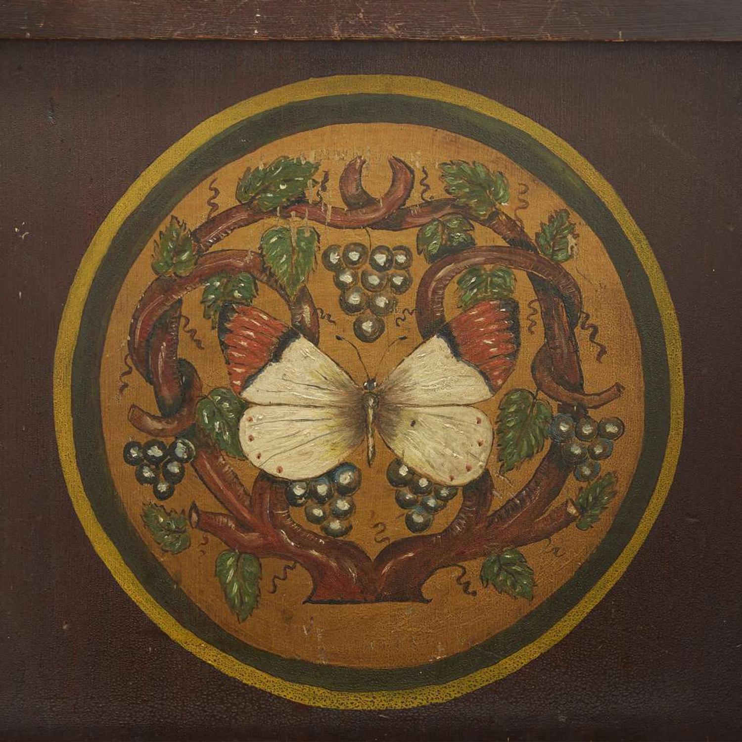 Set of eight stained and paint-decorated pine Gothic Revival 'Glastonbury-type' armchairs after a design by A.W. Pugin (1839-1841), circa 1900