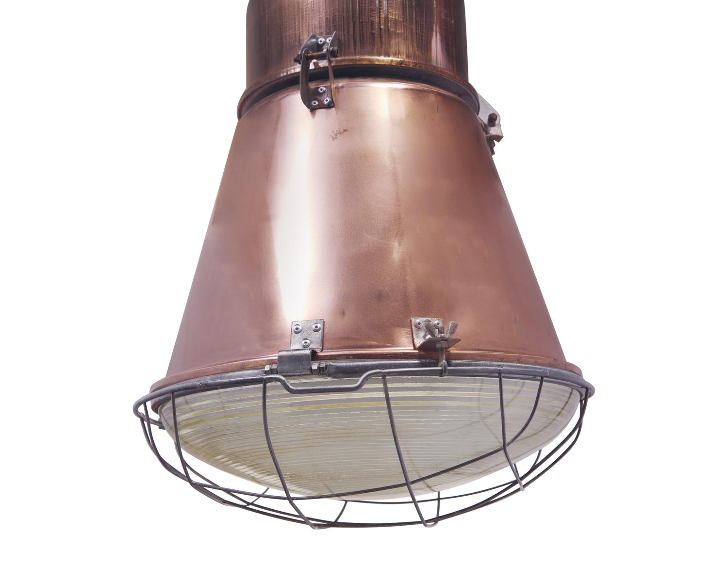 An Industrial Copper Pendant Light