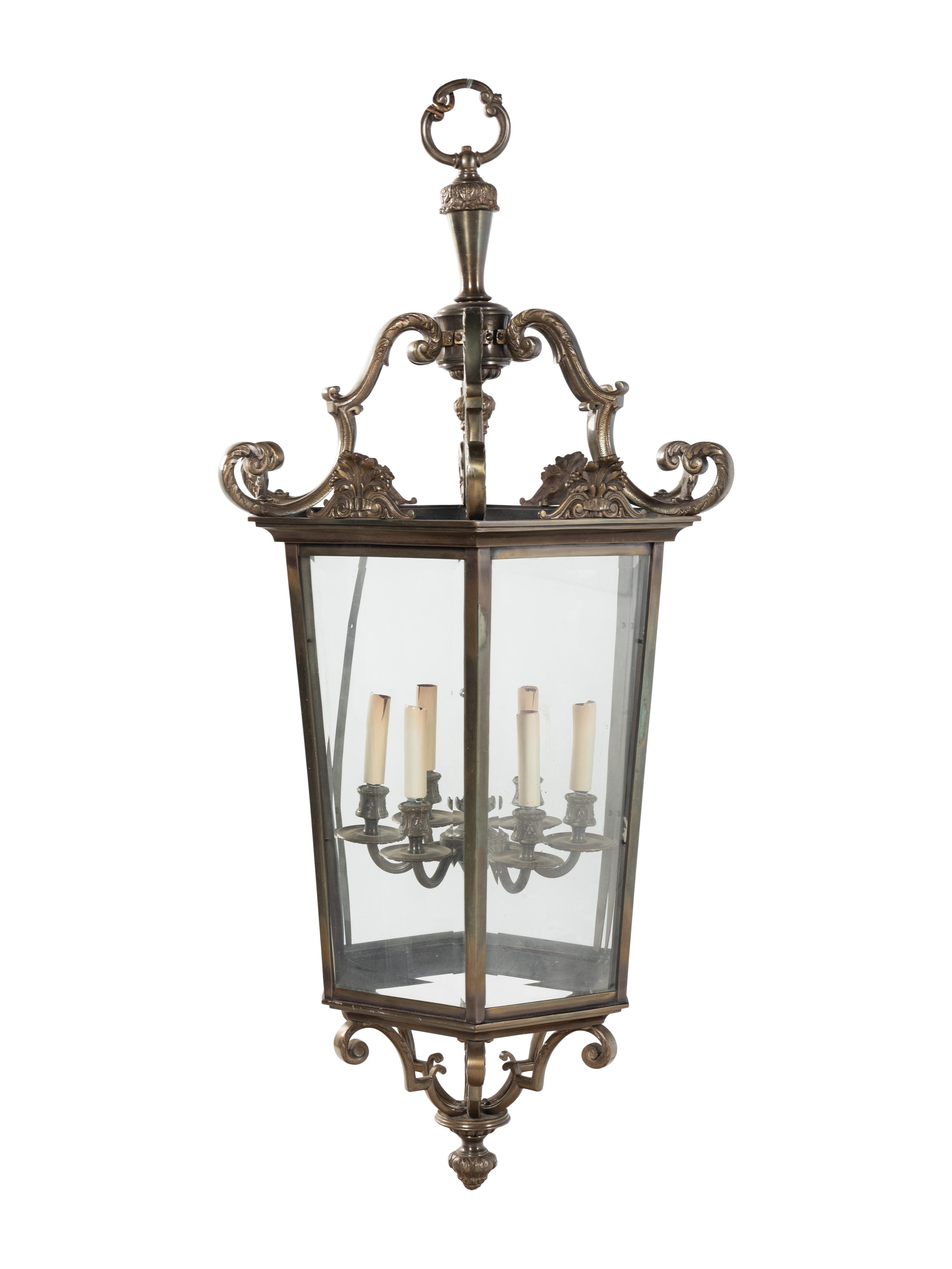 A Brass Hall Lantern