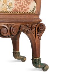 A Set of Six Rococo Revival Carved Oak Dining Chairs