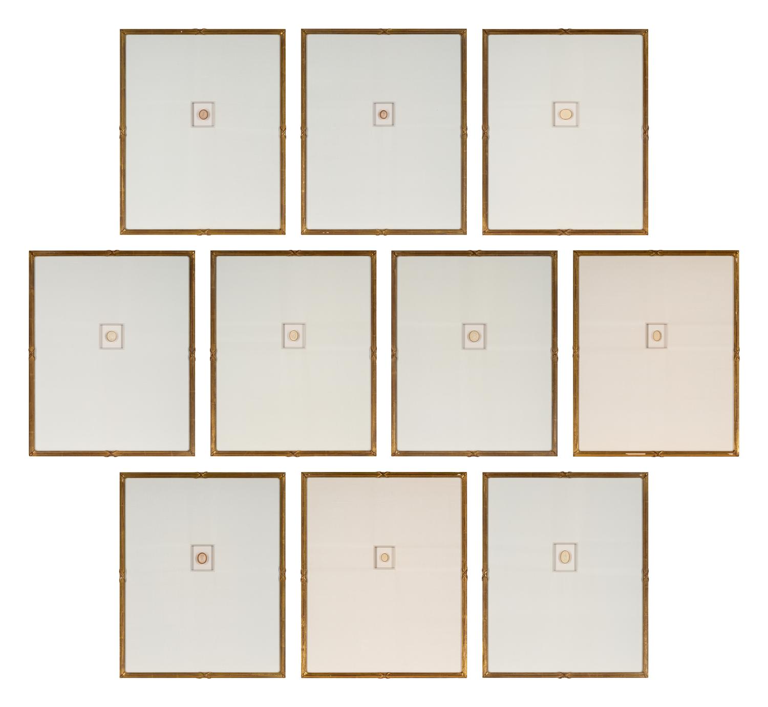 Ten Framed Grand Tour Plaster Intaglios