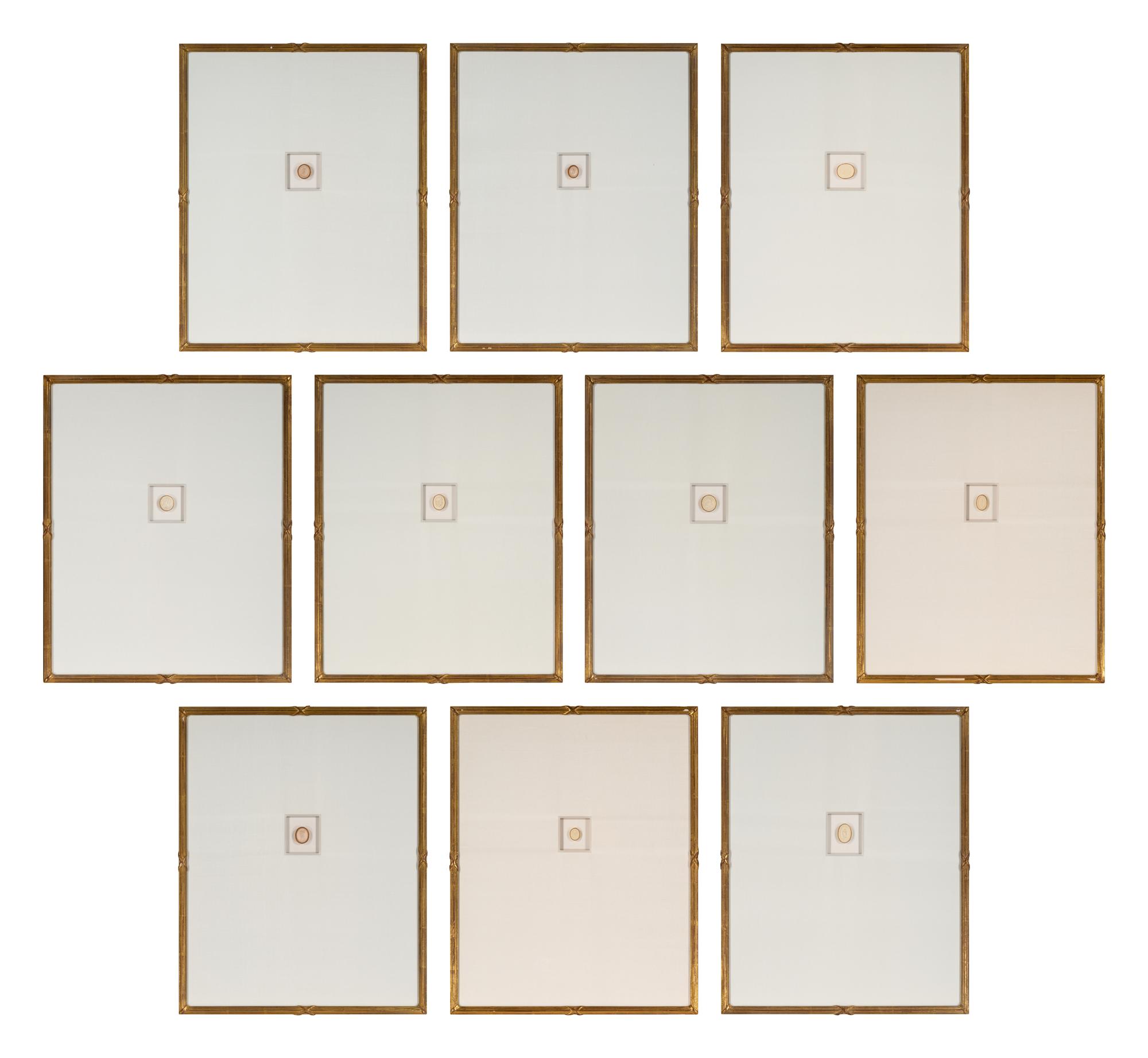 Ten Framed Grand Tour Plaster Intaglios