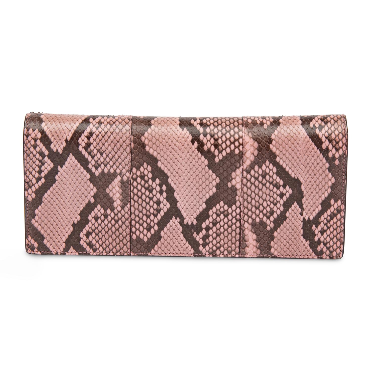 Gucci, Pink Python Embellished Clutch