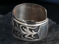 Hopi Silver Overlay Choker Necklace and Cuff Bracelet