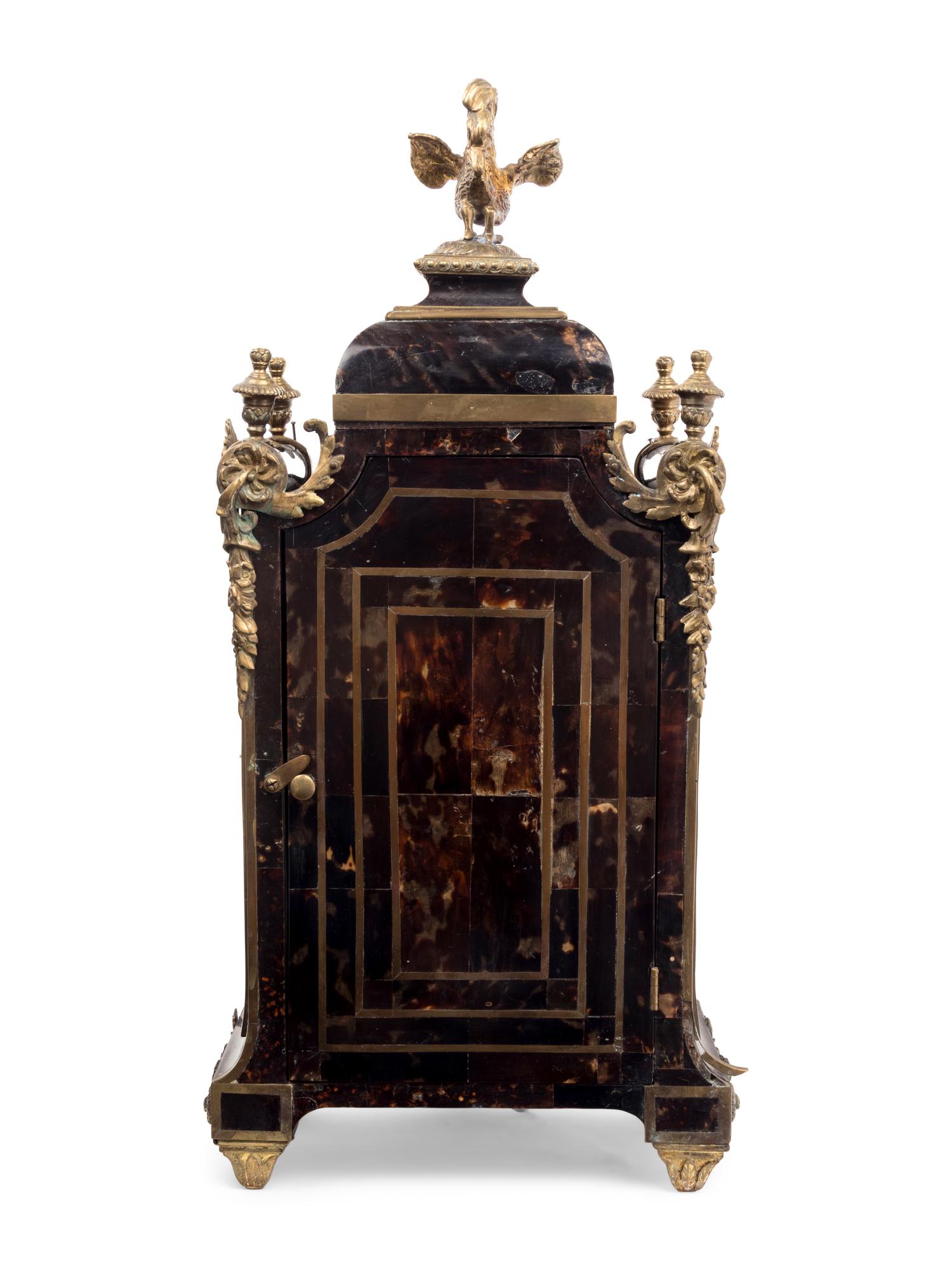 A Napoleon III Gilt Bronze Mounted Tortoise Shell and Boulle Marquetry Bracket Clock