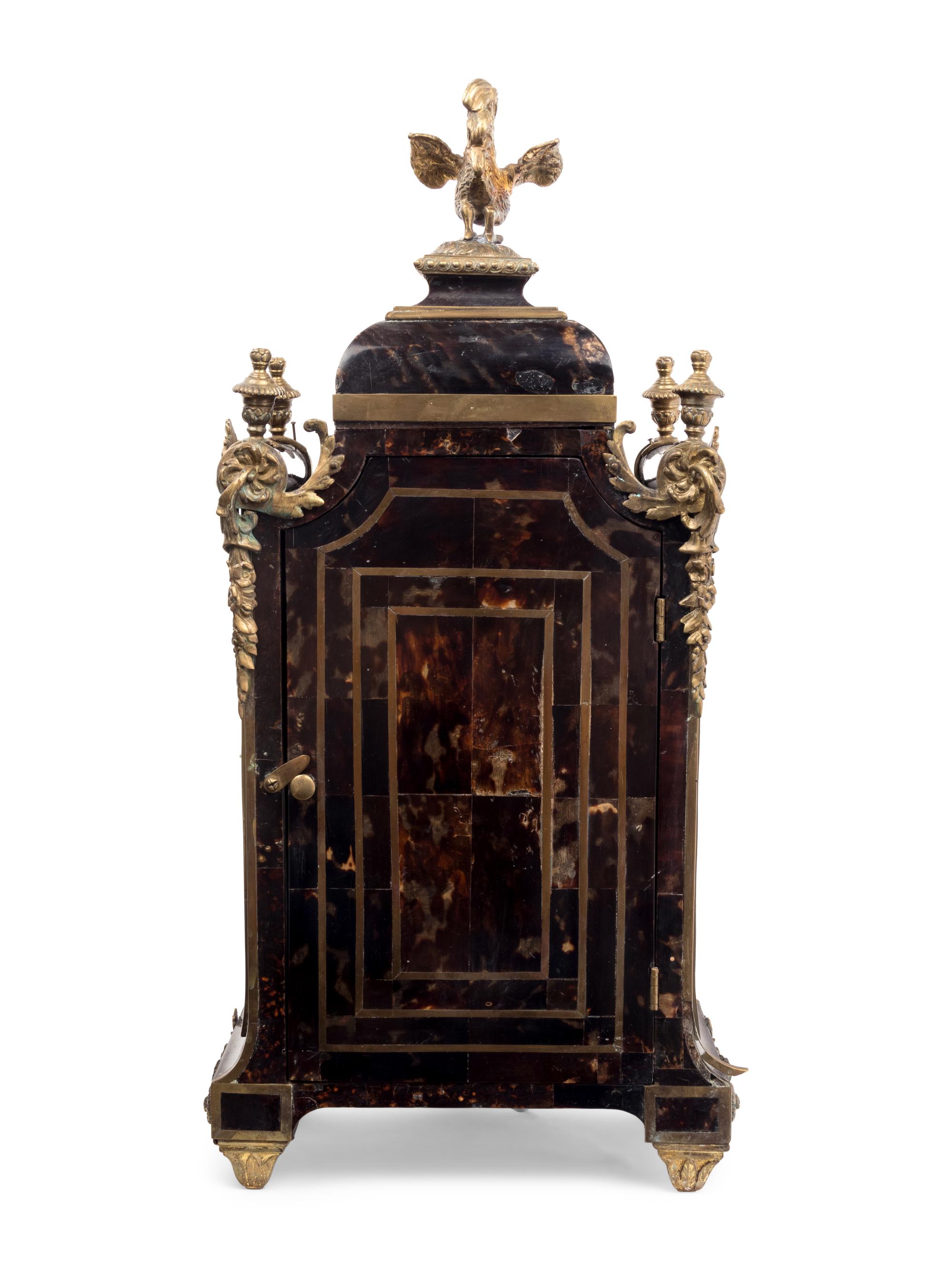 A Napoleon III Gilt Bronze Mounted Tortoise Shell and Boulle Marquetry Bracket Clock