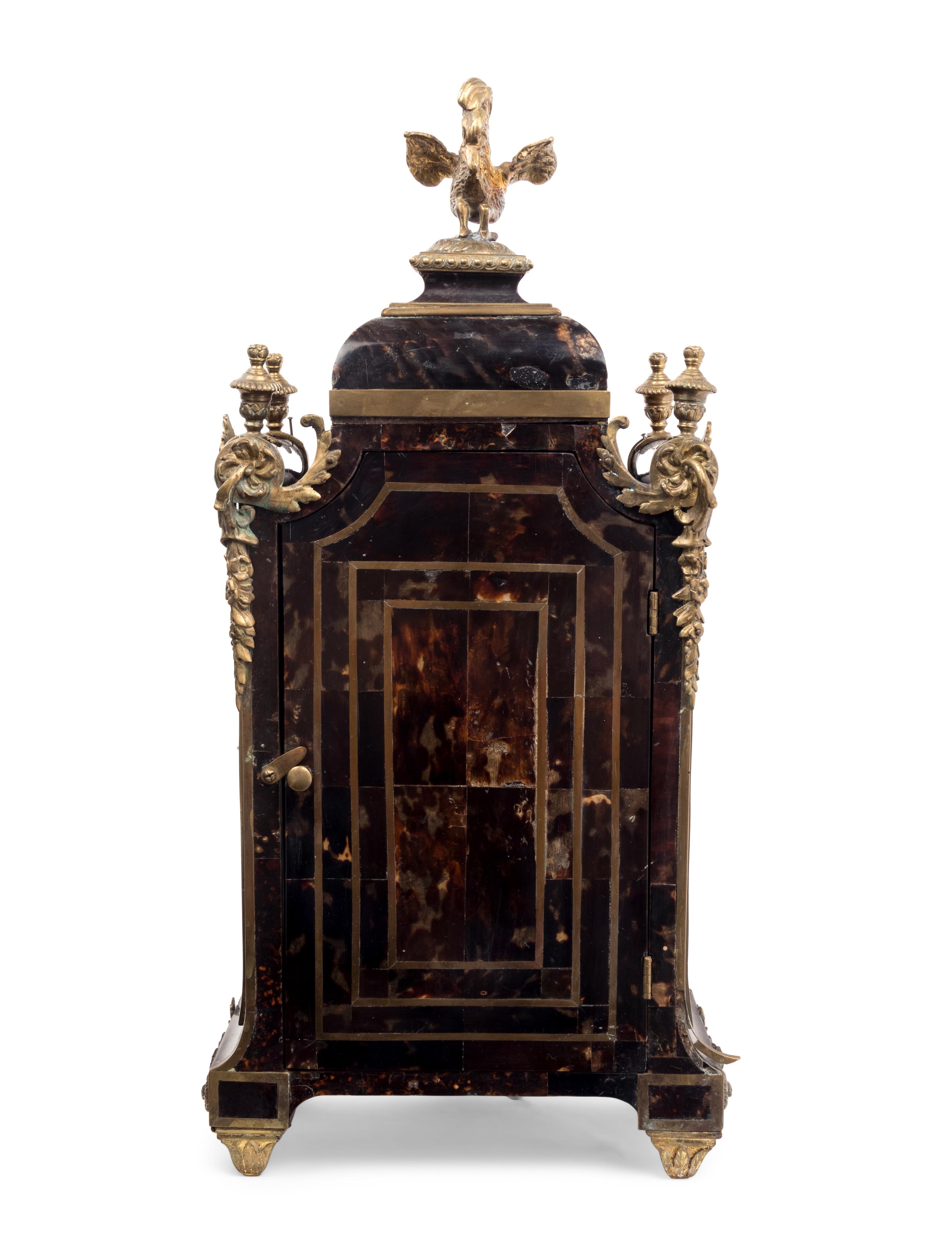 A Napoleon III Gilt Bronze Mounted Tortoise Shell and Boulle Marquetry Bracket Clock