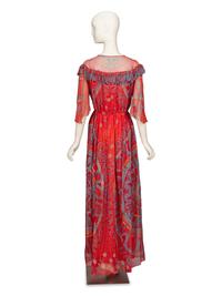Zandra Rhodes, Painted Silk Dress & Pleated Silk Purse