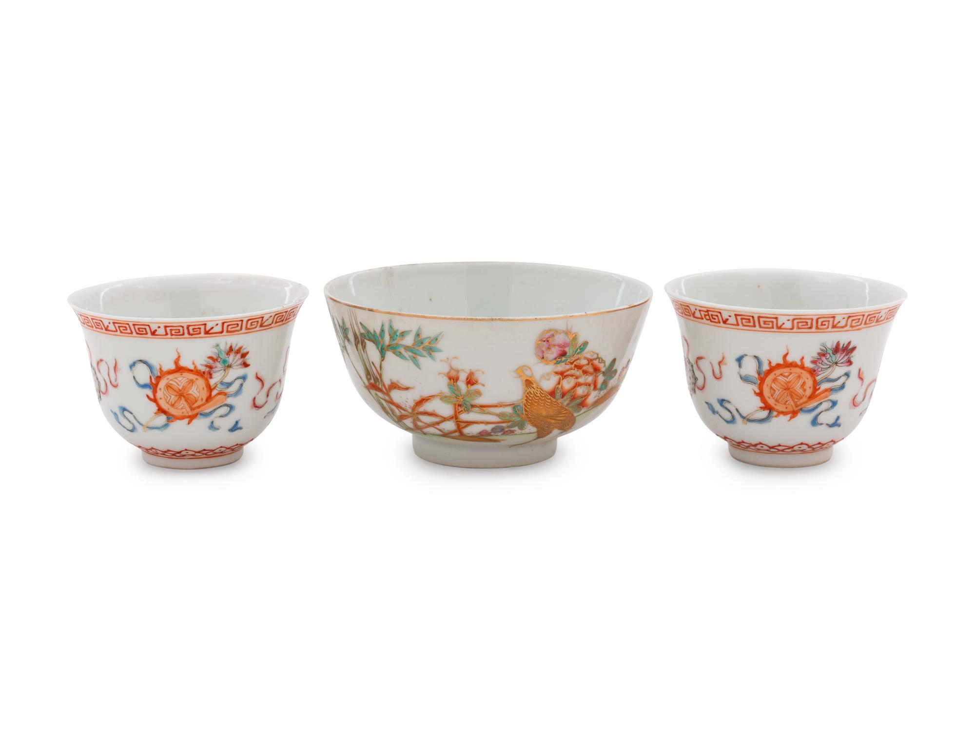 Eight Chinese Famille Rose Porcelain Articles