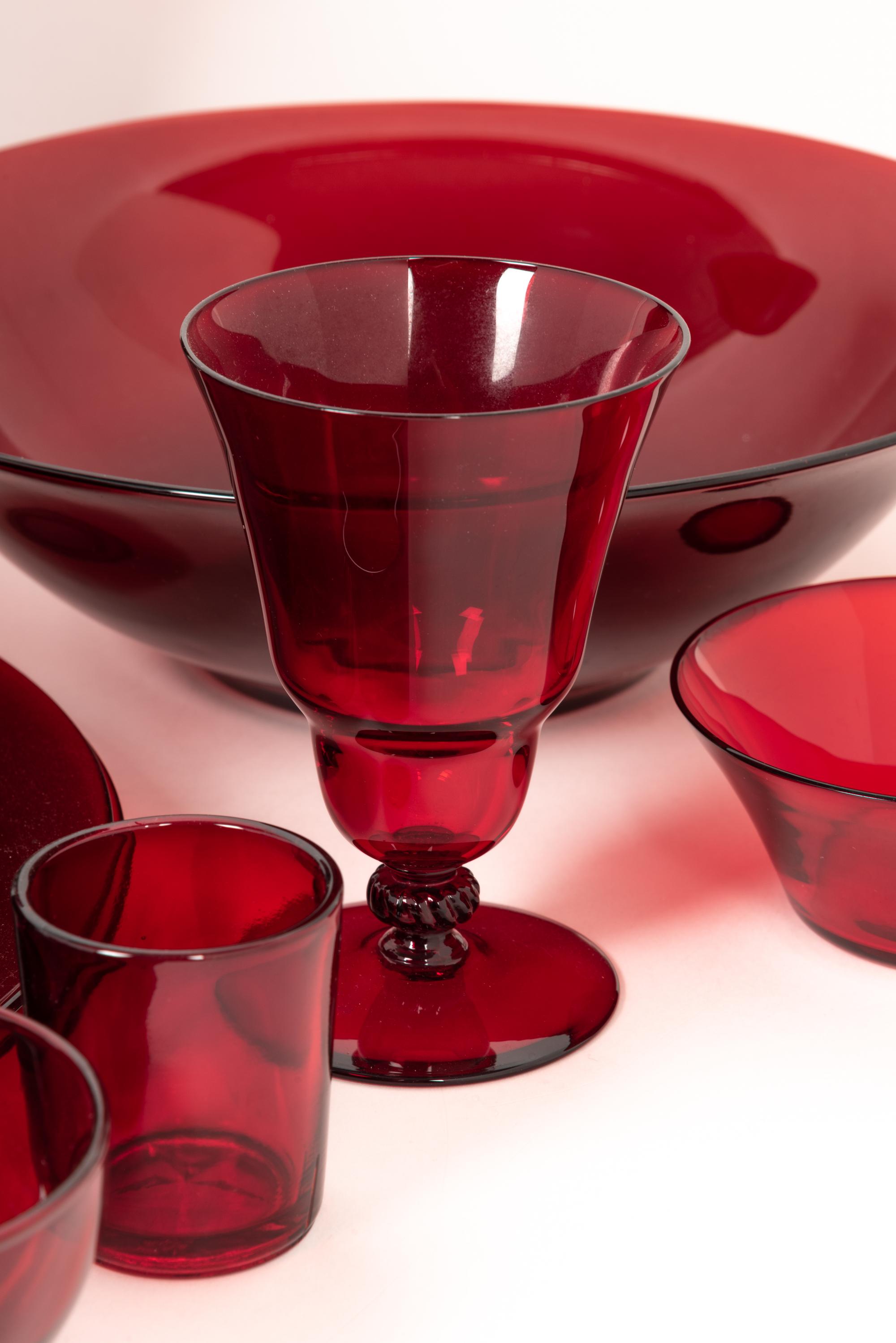 A Collection of Red Glass Table Articles