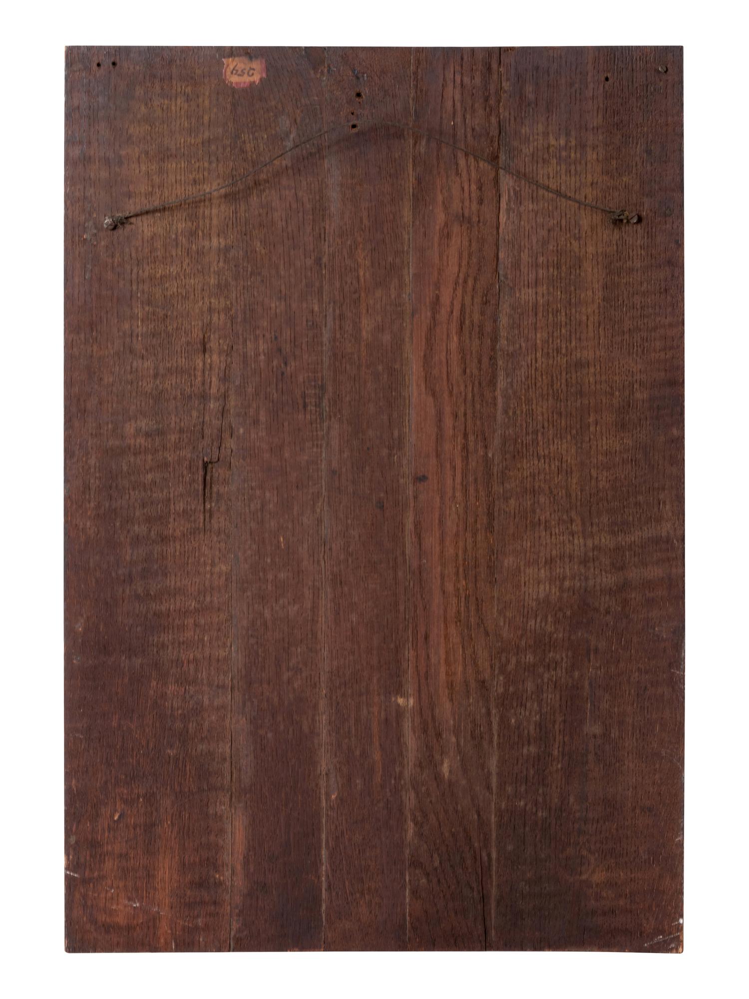 A Franco-Flemish Carved Chestnut Relief Panel Depicting the Adoration of the Christ Child