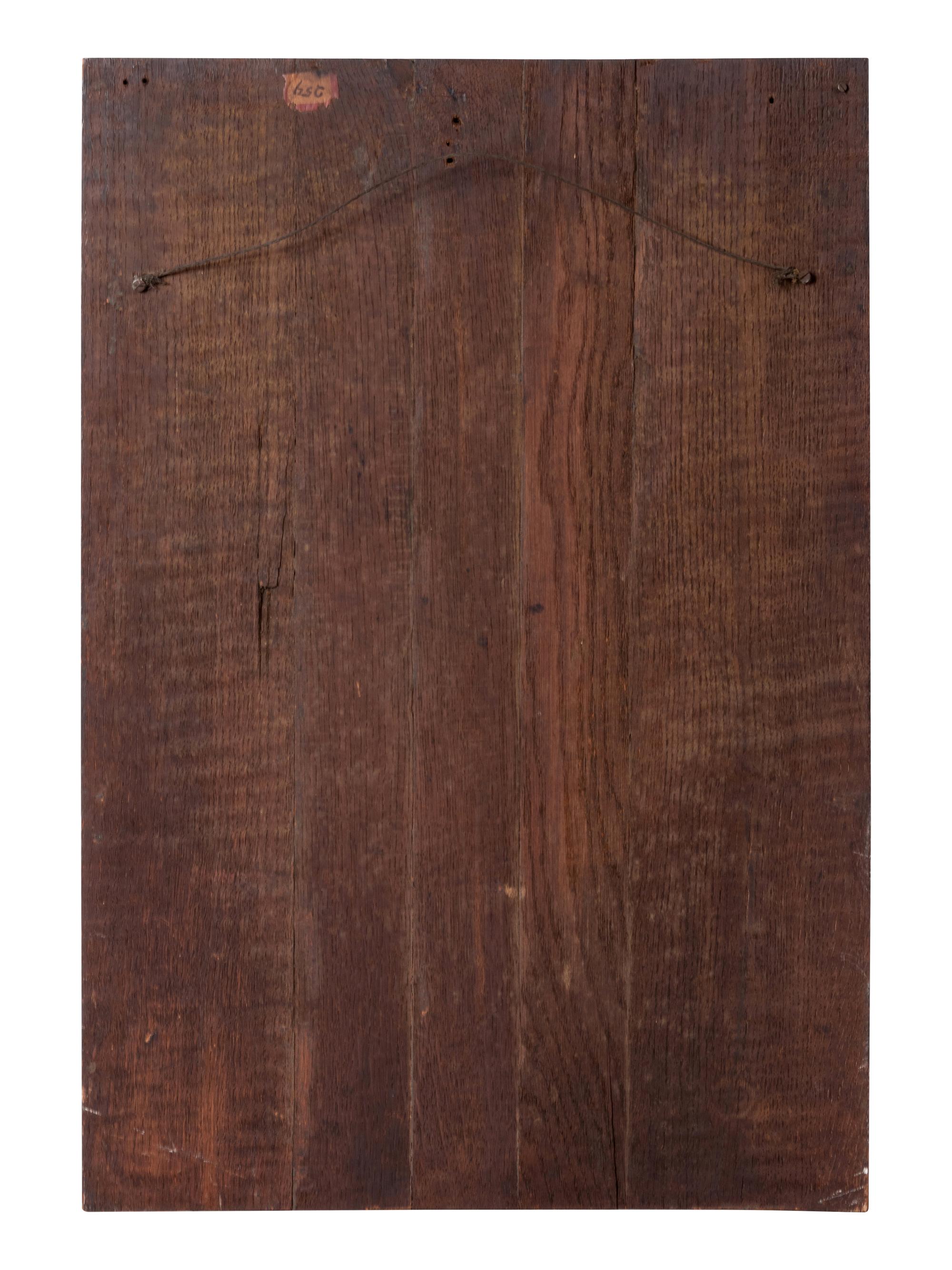 A Franco-Flemish Carved Chestnut Relief Panel Depicting the Adoration of the Christ Child