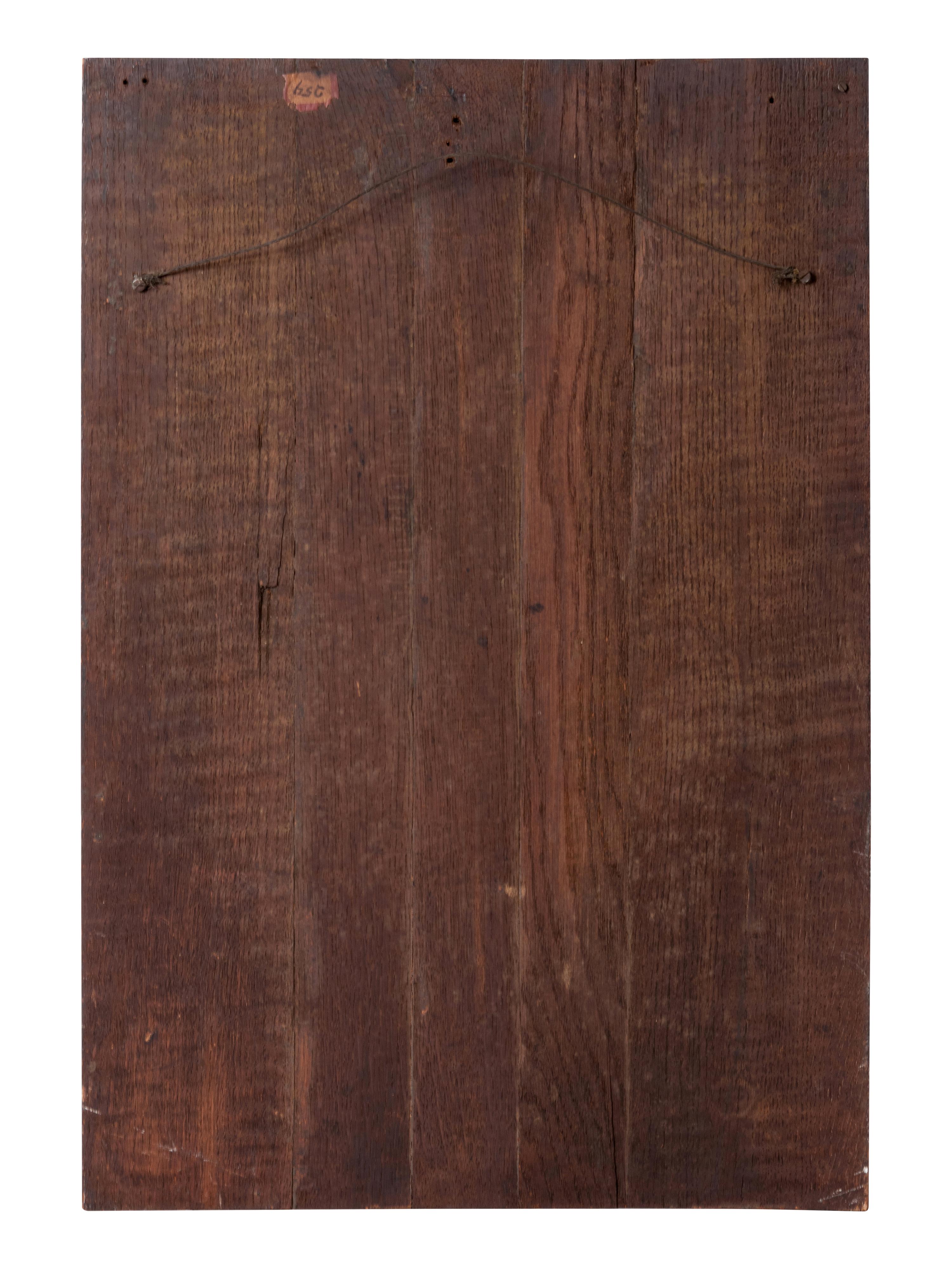 A Franco-Flemish Carved Chestnut Relief Panel Depicting the Adoration of the Christ Child