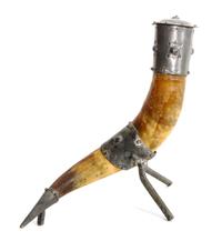 A Continential Decorated Powder Horn Height 10 inches