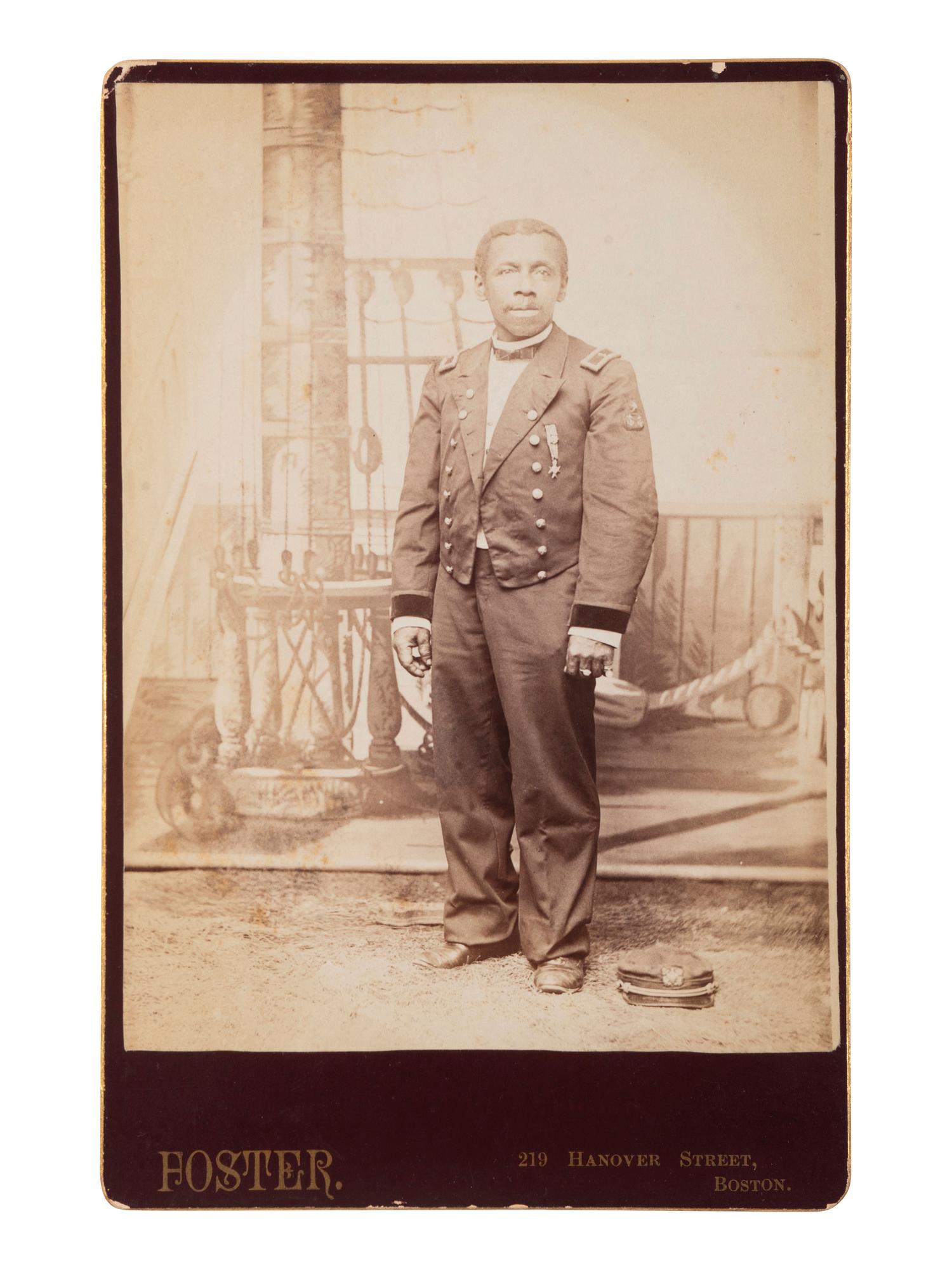 [CIVIL WAR]. Photograph ft. a possible Af. American Civil War veteran. Boston, MA: Foster, ca 1880s.