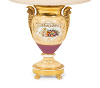 A Pair of Paris Porcelain Urns Mounted as Lamps