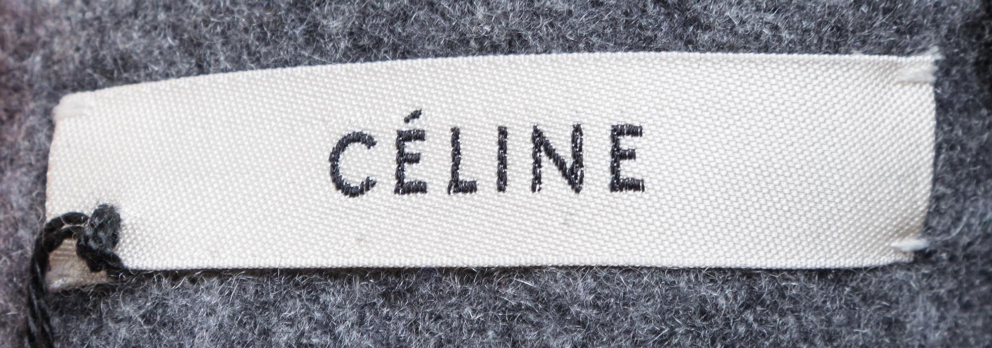 A Celine Gray Felt Crop Top, Size 38.