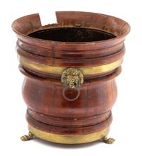An English Turned Walnut Jardiniere Height 9 3/4 inches. — 19TH CENTURY