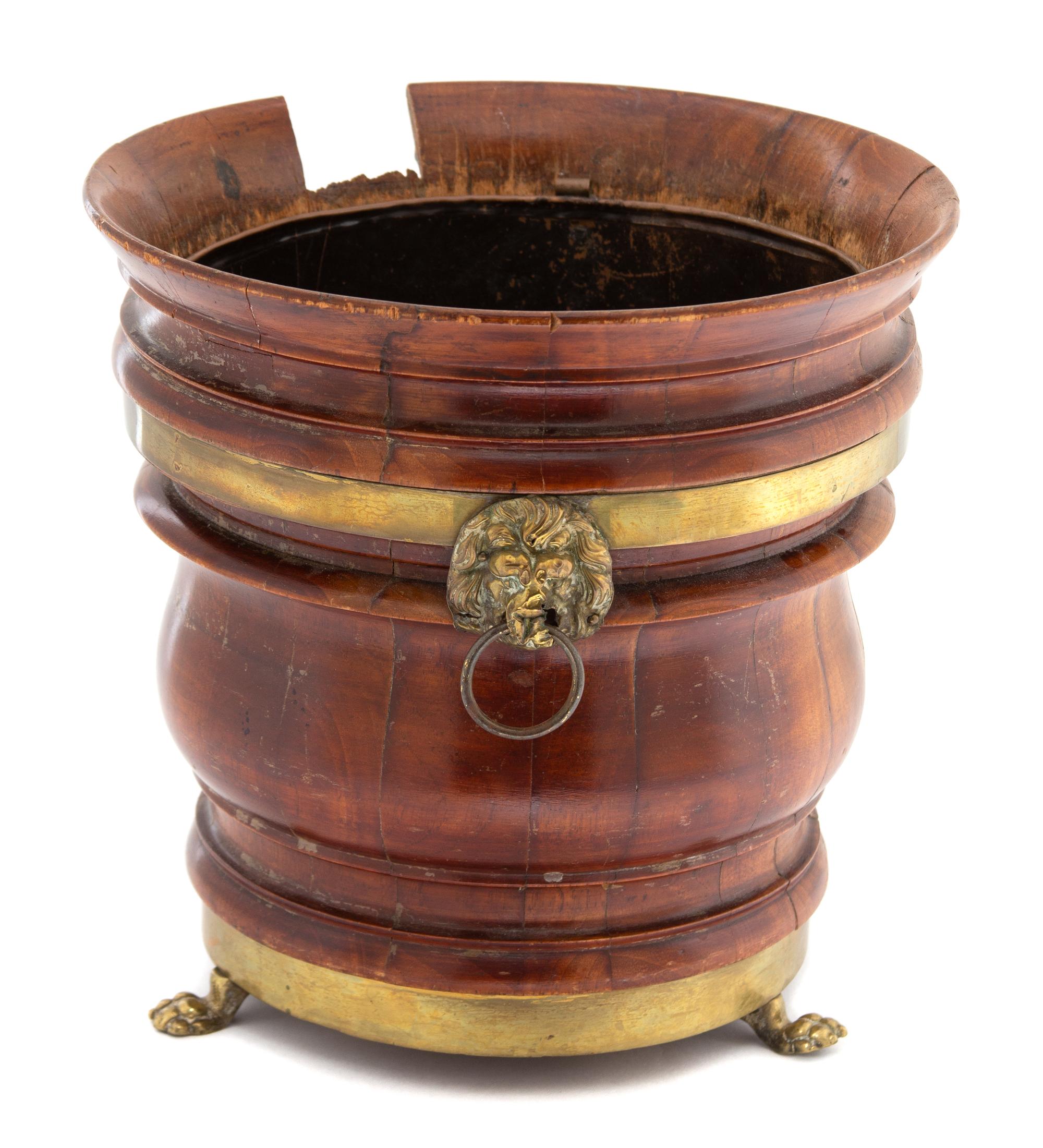 An English Turned Walnut Jardiniere Height 9 3/4 inches. — 19TH CENTURY