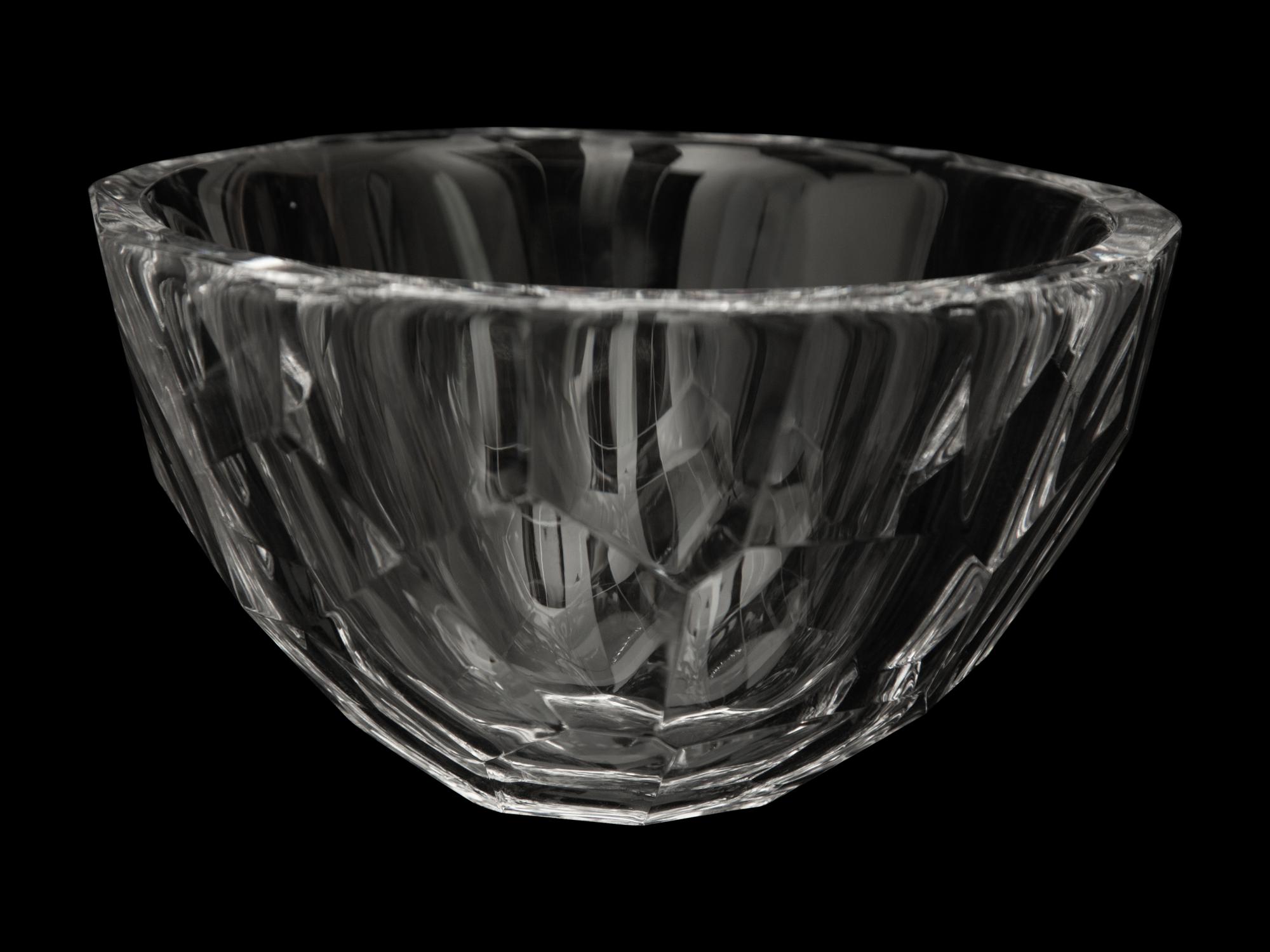 Three Orrefors Cut Glass Bowls
