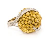An 18 Karat Bicolor Gold and Diamond Ring, 15.00 dwts.